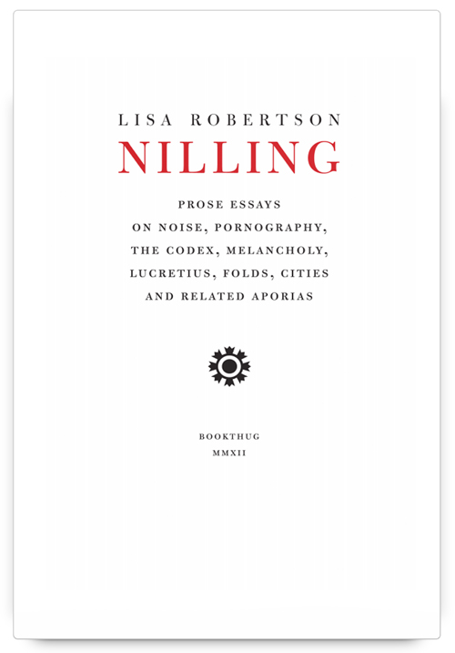 Nilling by Lisa Robertson