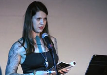Liz Worth reading from The Truth is Told Better This Way at the 2017 BookThug Fall Launch