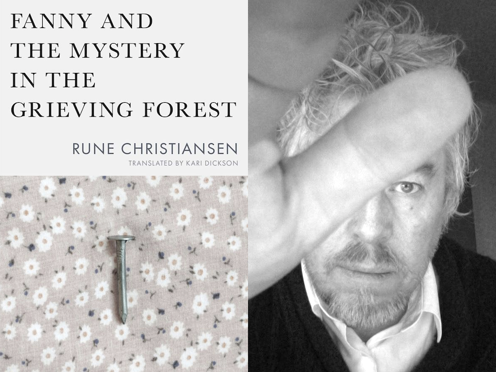 An image of Rune Christiansen and his novel Fanny and the Mystery in the Grieving Forest